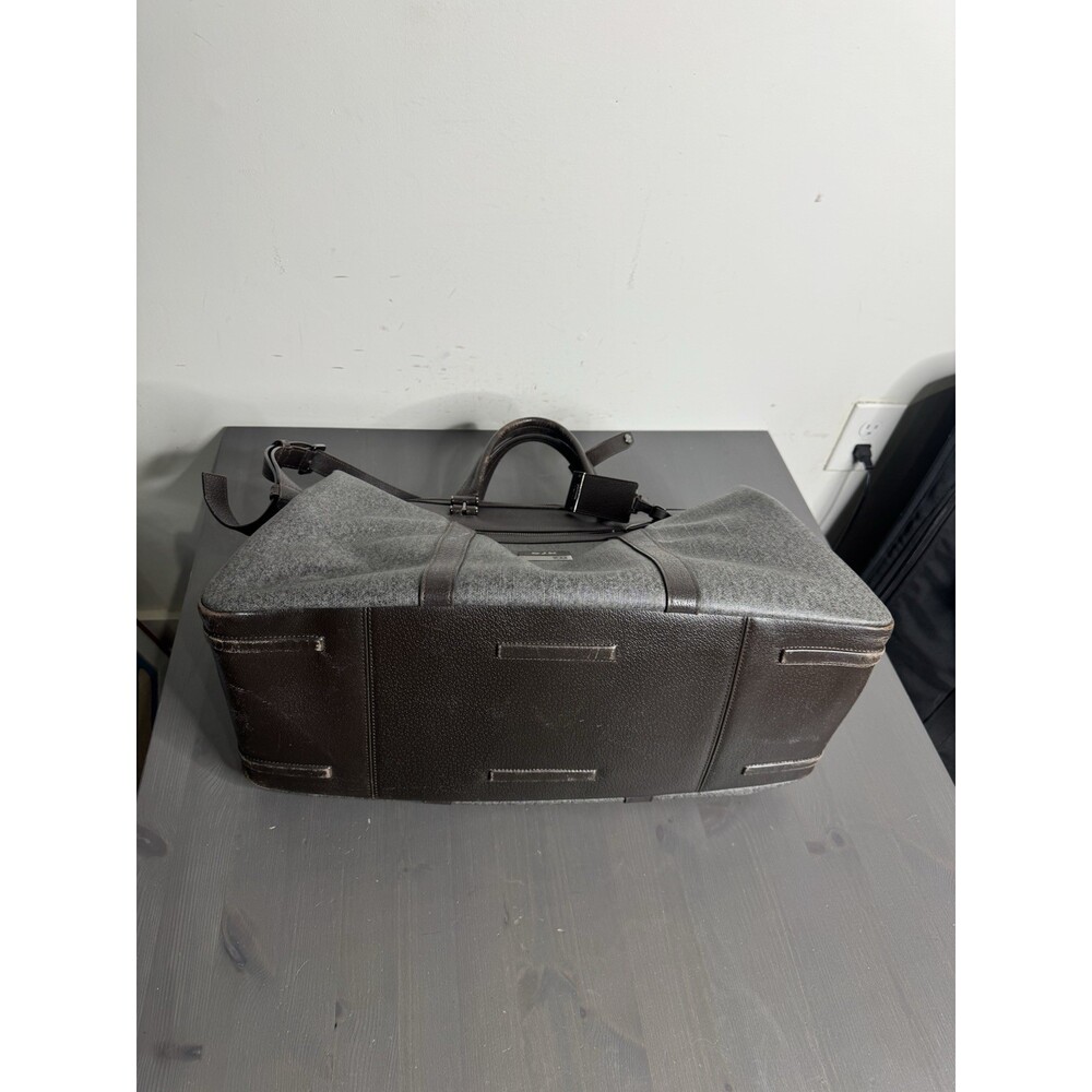 Authentic TUMI Astor San Remo Duffel Earl Grey Brown Leather Weekender Bag - Picture 6 of 13